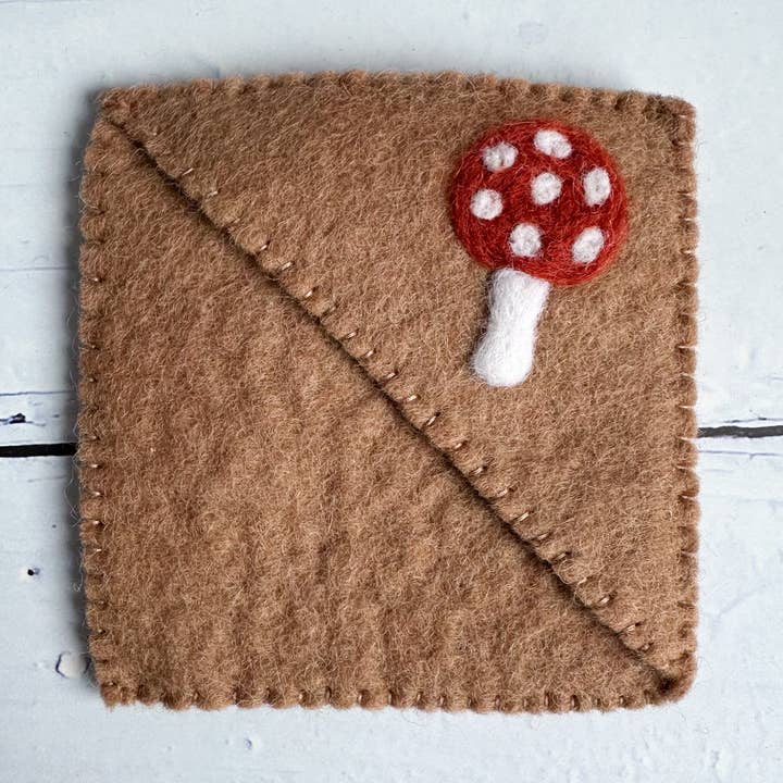 Felt Corner Bookmark - Mushroom for wholesale by Sewing Seeds Play