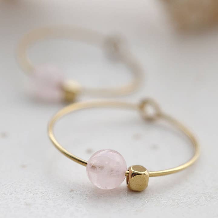 ROSA creolörhängen med rosenkvarts för wholesale av Fräulein Tapir