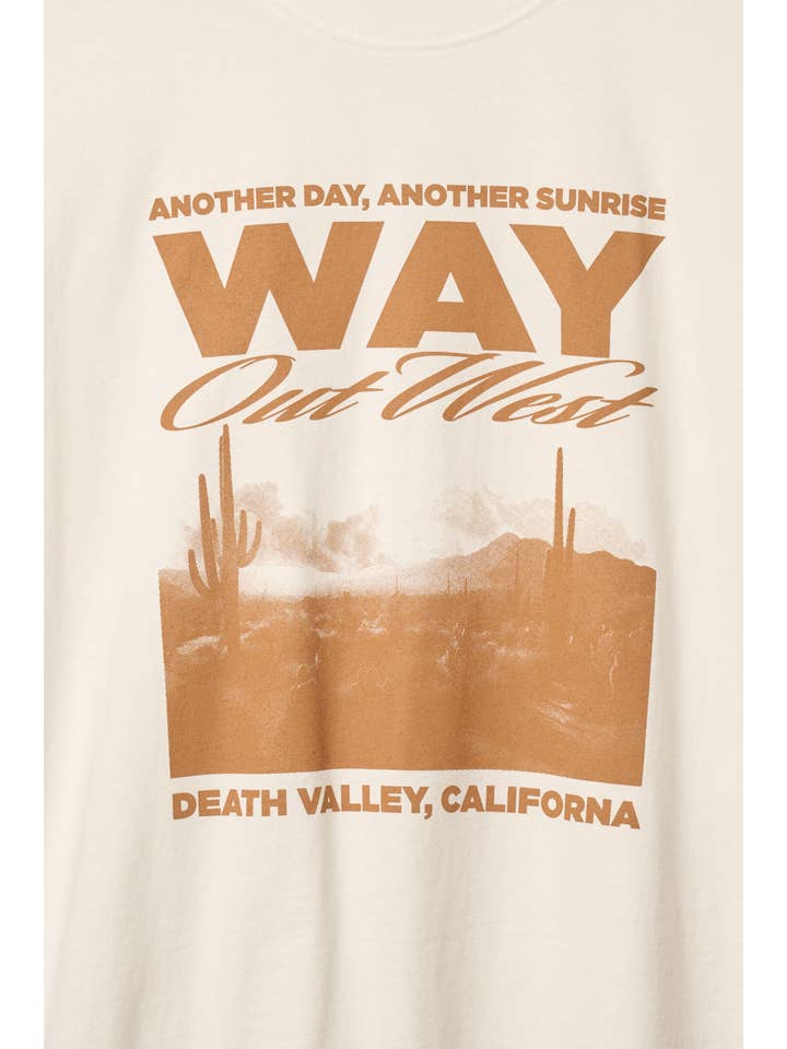 Ivory Death Valley Desert Vintage-Wash Western Graphic Tee for wholesale on Faire