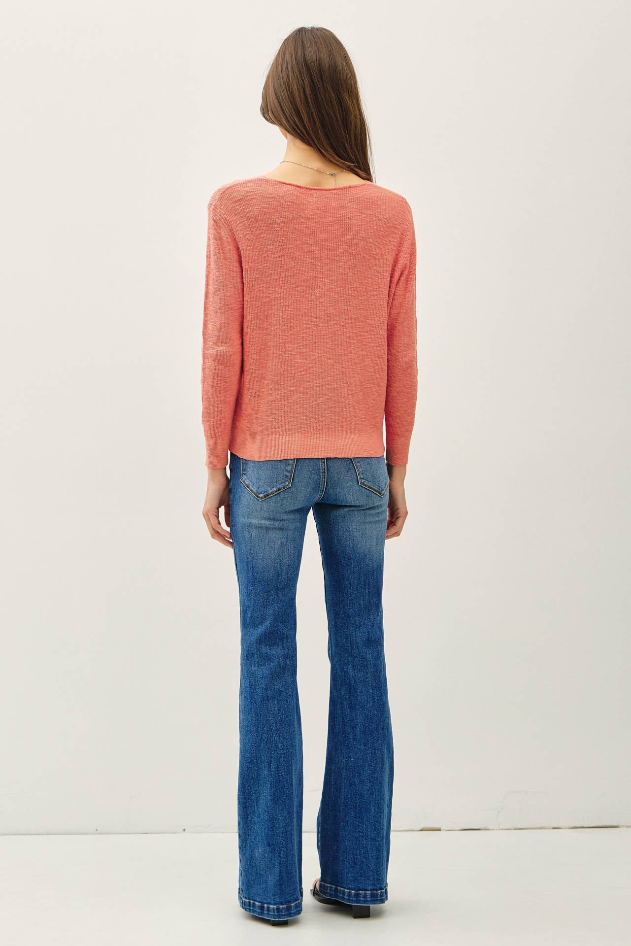 Be Cool - Wholesale Knit Sweater - Women's - LONG SLEEVE V-NECK COTTON SLUB SWEATER8