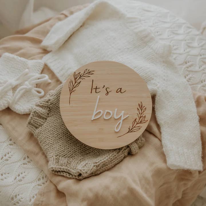 Wooden it's a boy birth announcement sign for wholesale by Penny and Co Collections