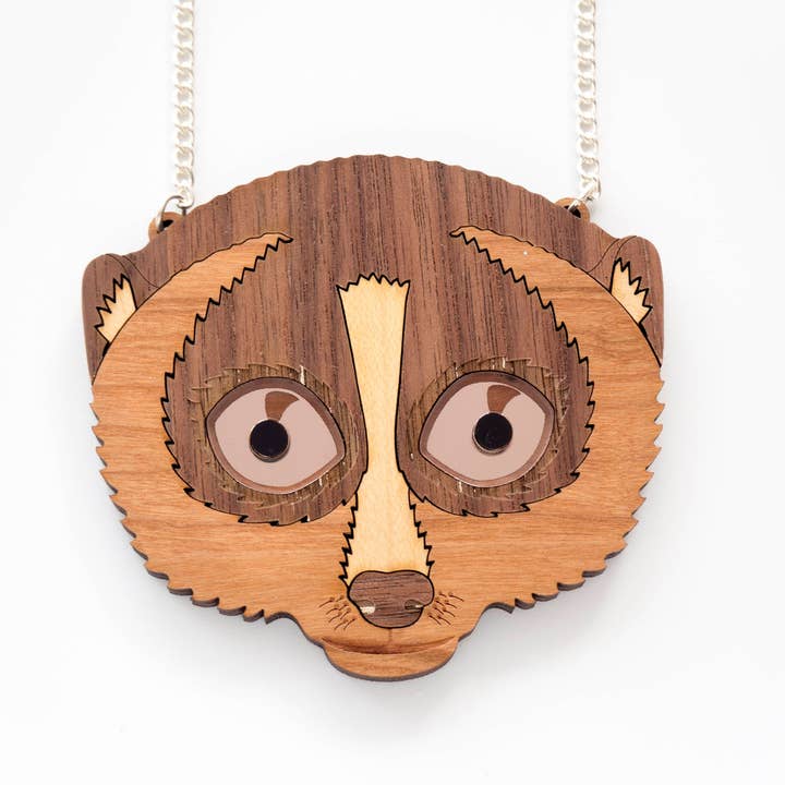 Slow loris primate necklace for wholesale by designosaur