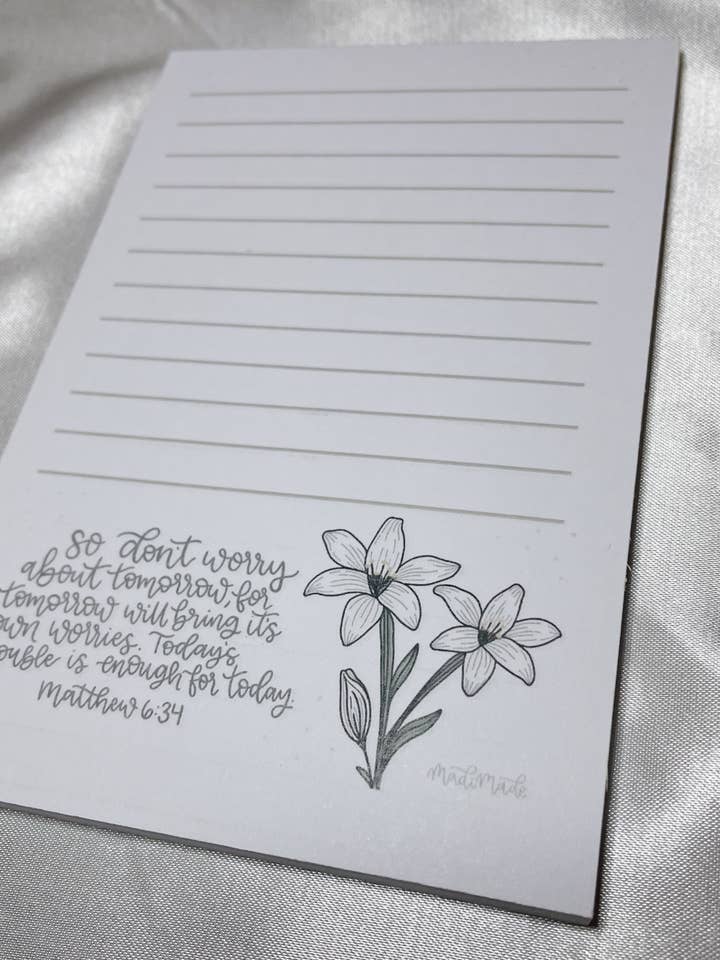 Bloc-notes Worry Less pour la vente par Madi Made