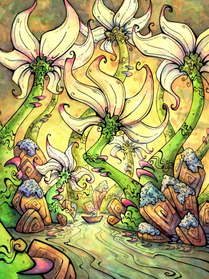 Postcard - Lilies for wholesale by Corinne Roberts Illustration