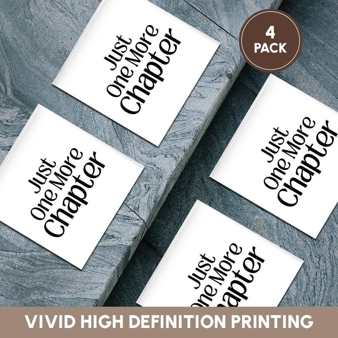 3dRose – wholesale Coasters – 3dRose, Plain Text of Just one more CHAPTER - black and white, Coaster5