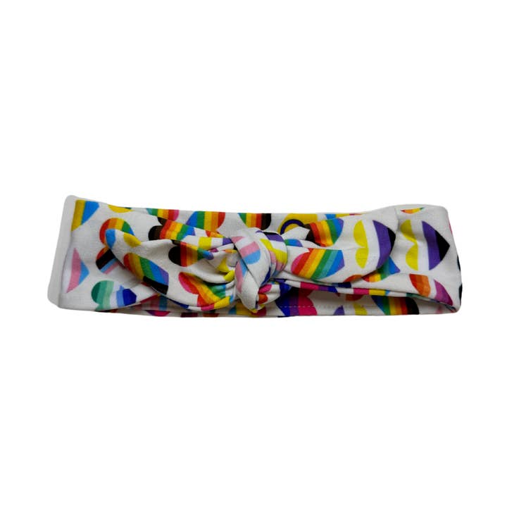 Baby pandebånd med knude - Pride-hjerter for engroshandel hos Junque Food Headband Hair Accessories