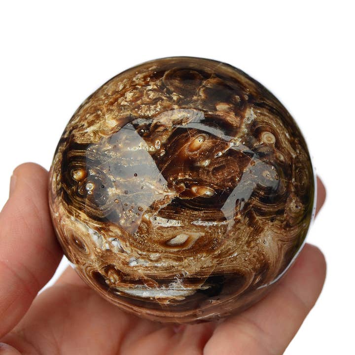 Kaia & Crystals - Wholesale Spiritual Stone/Crystal - XL Chocolate Calcite Sphere (60mm - 85mm)