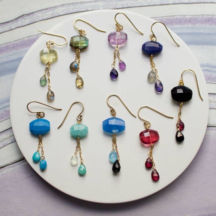 Semi Precious Dangle Earrings for wholesale by a.v. max