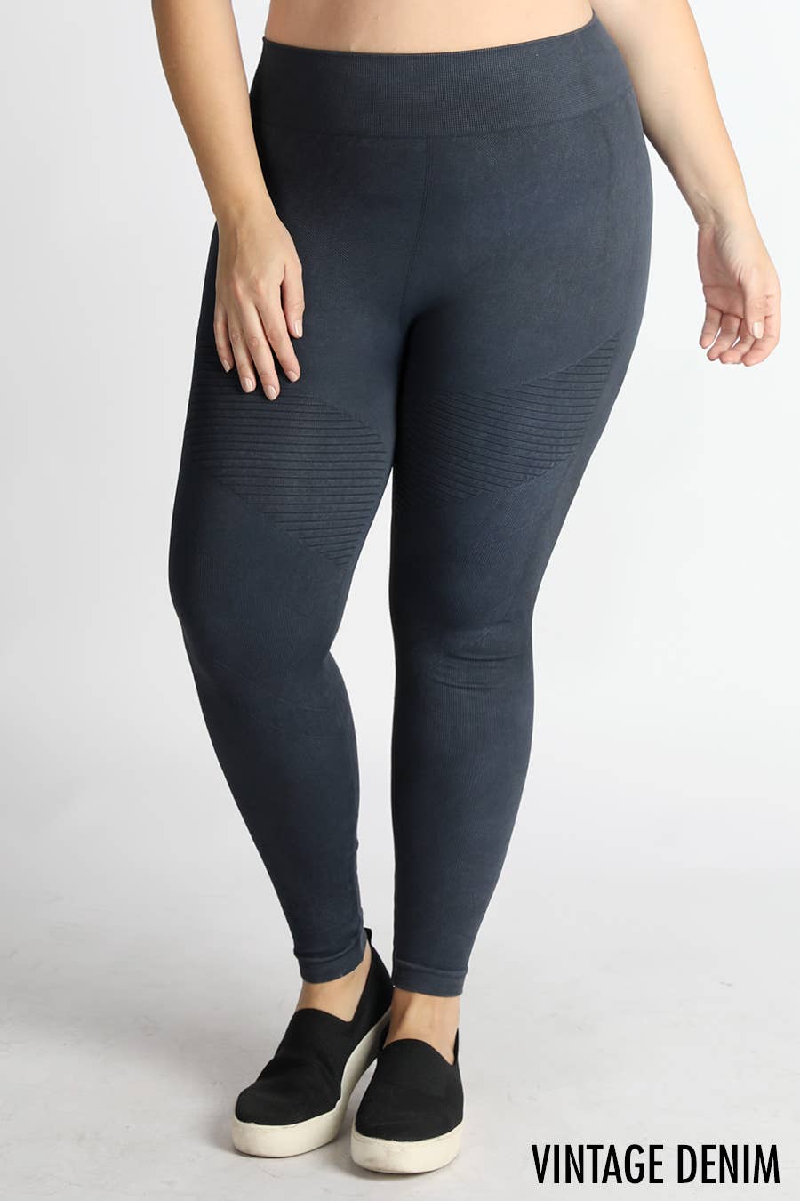 NIKIBIKI - Venta al por mayor Leggings deportivos/cómodos - Mujer - NB7409XL - Tallas Grandes Vintage Moto Jeggings0