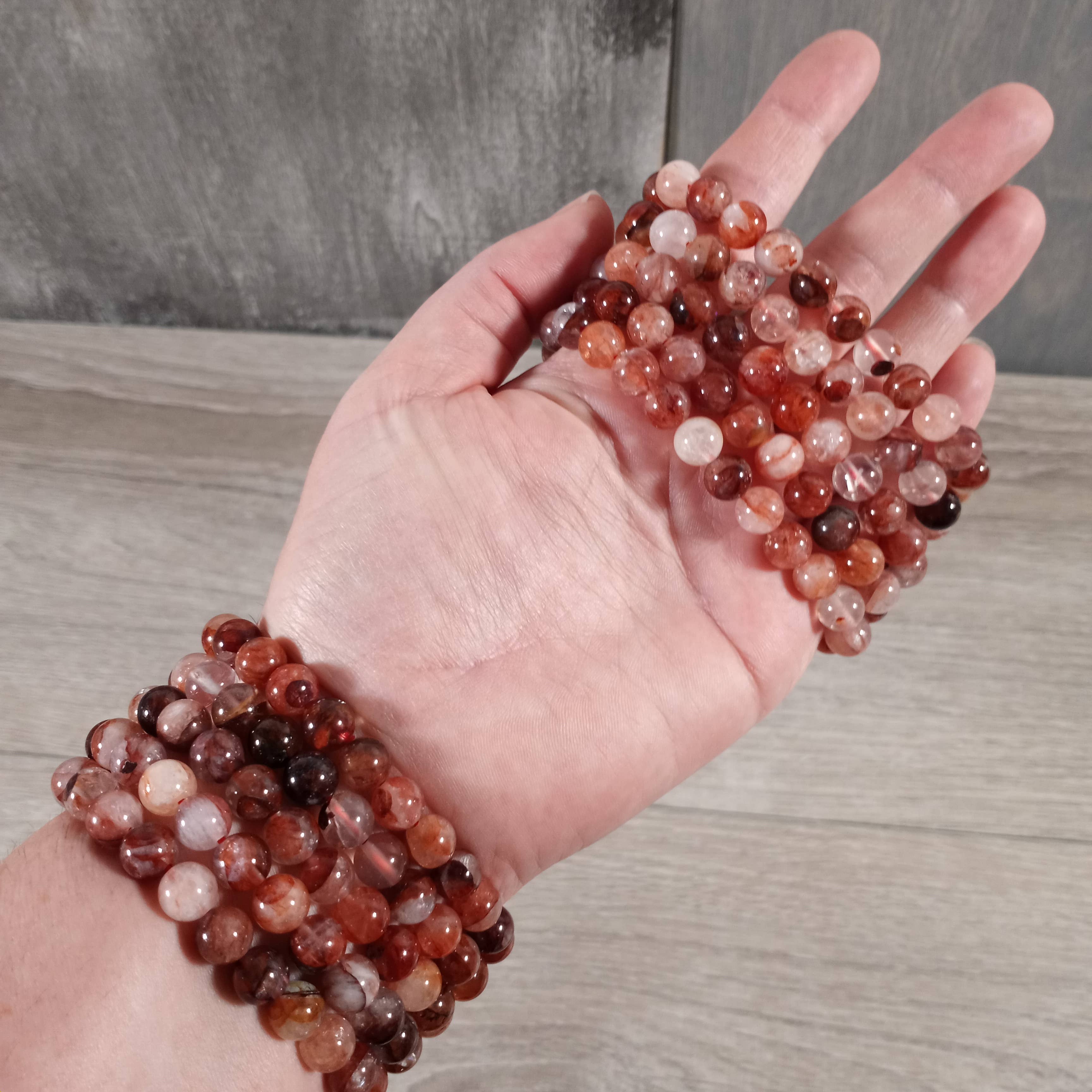 Keystone Crystals - Wholesale Beaded Bracelet - 8mm Round Gemstone Beaded Bracelets – Assorted Crystals Bulk40