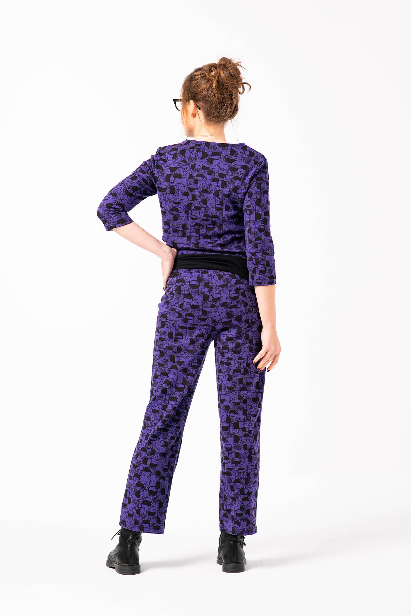 Mamatayoe - Venta al por mayor Pantalones - Mujer - Pantalón estampado recto. Acquerello Trousers2