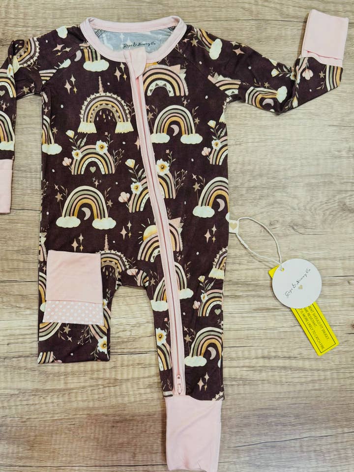 Rainbow Zippy Pajama for wholesale by Gigi & Ninny Co