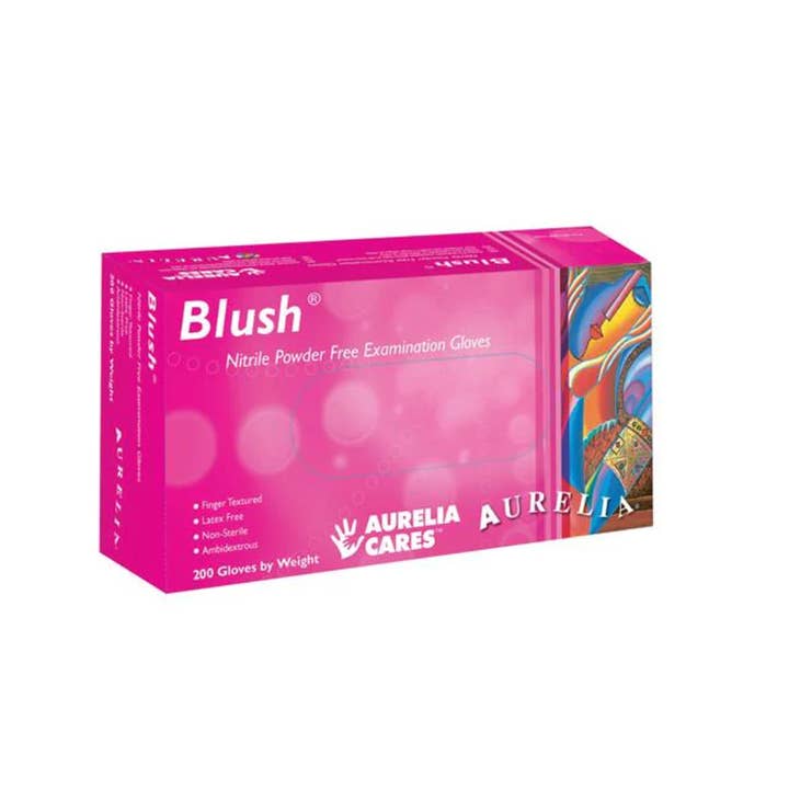 THE LASH BOX - Wholesale Cleaning Gloves - Pink Nitrile Disposable Gloves - Powder-Free - Aurelia Blush