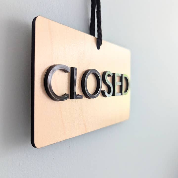 Chikai Shop – wholesale Door sign – Open Closed shop sign door hanger in 3d acrylic letters2