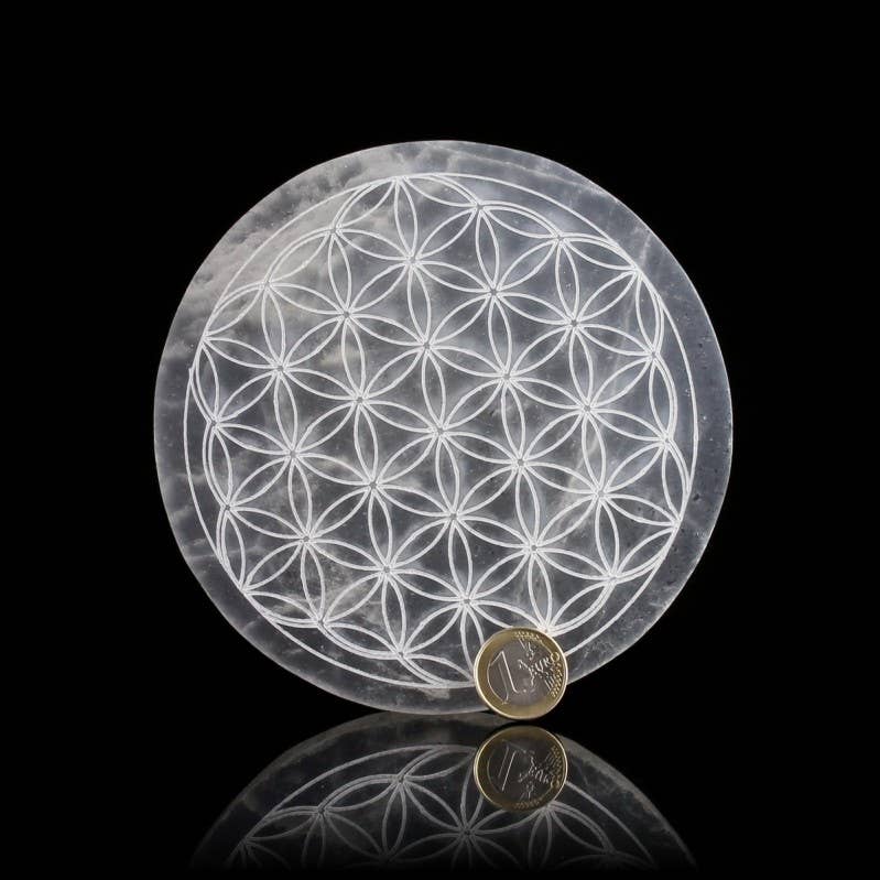 UniArt - Wholesale Ornament - Engraved selenite disc, 14 cm1