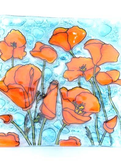 Plato / Fuente Cuadrada Amapola para venta al por mayor de Pampeana