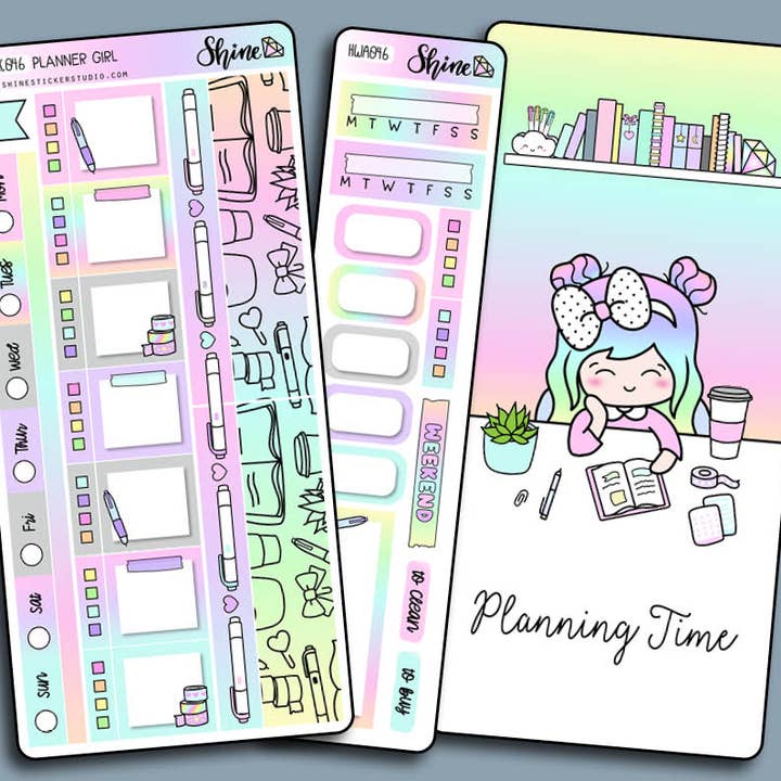 Luna Planner Girl Hobonichi Weeks Sticker Kit for wholesale by Shine Sticker Studio