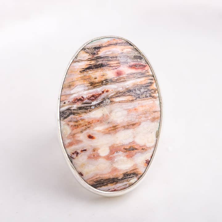 Luminous Ring ◇ Ocean Jasper ◇ Size 7 for wholesale by Mahka Jewelry