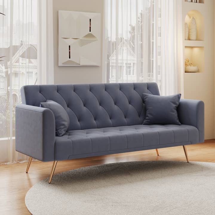 39F Inc. - Wholesale Sofa - 71 inch Convertible Love Seat Sofa Bed, Velvet, 6 colors4