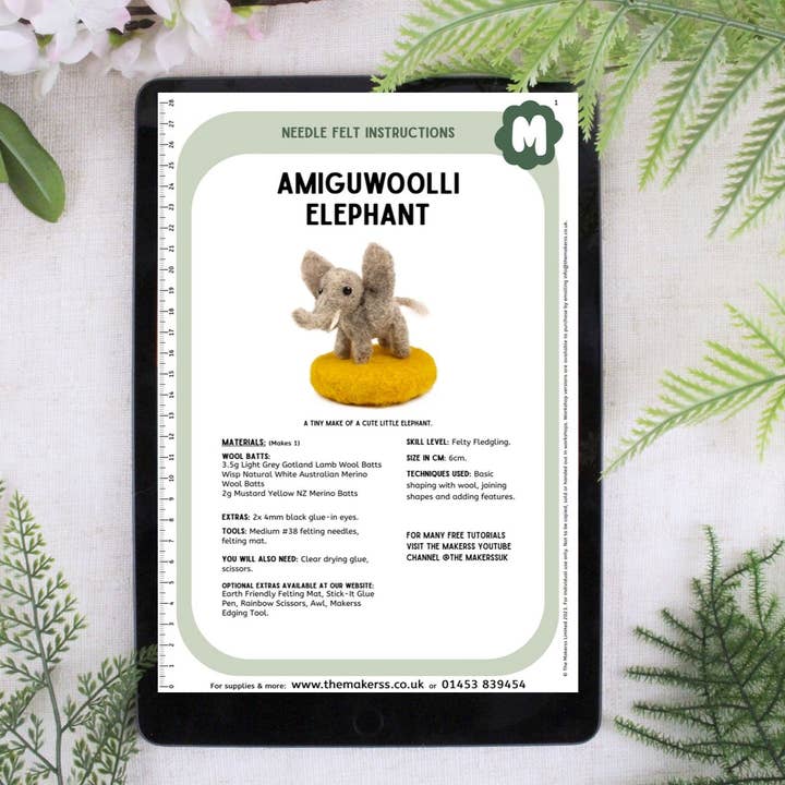 The Makerss - Wholesale Craft Sewing Kit - Elephant Amiguwoolli Mini Needle Felt Kit3