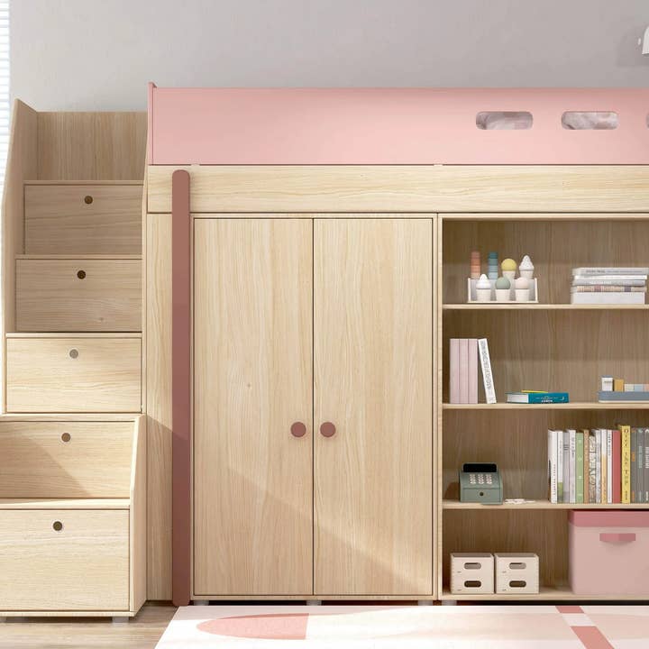 Flexa Hochbett Popsicle mit Leiter und Schränken für den Großhandel von Crab design