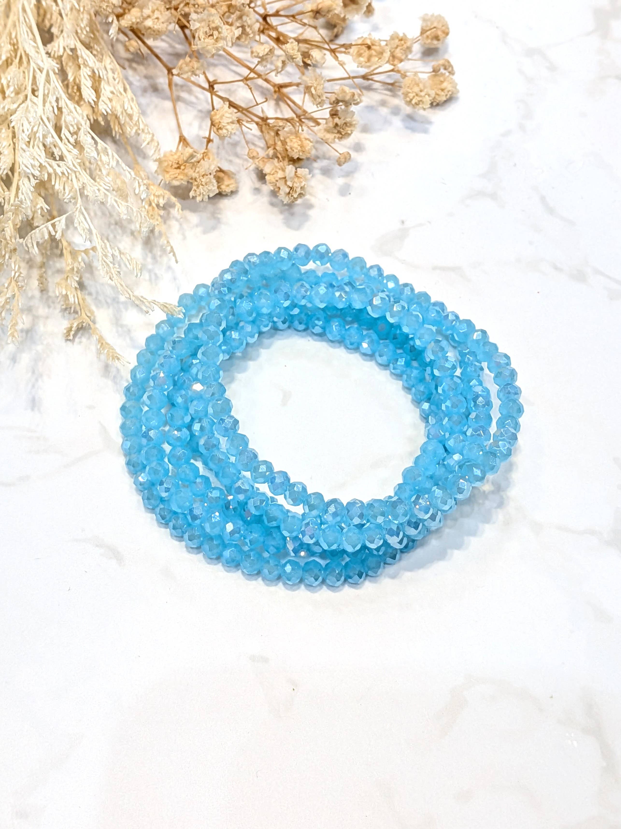 LOLO & YAYA - Vente Bracelets maillon et chaîne - Bracelet élastique Crystal opaque multi tours5