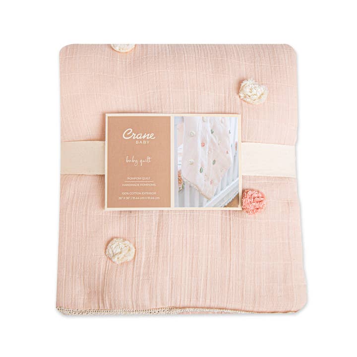 Crane Baby - Wholesale Bedding Blanket - Kids & Baby - Parker Pom Pom Blanket