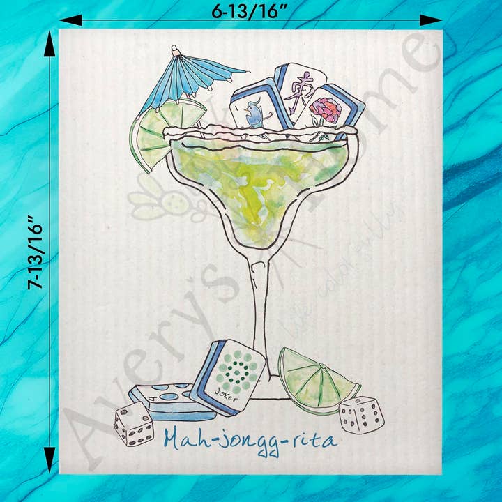 Chiffon suédois Mahjong Rita – Cadeau pour soirée de jeu de tuiles pour la vente par Avery's Home