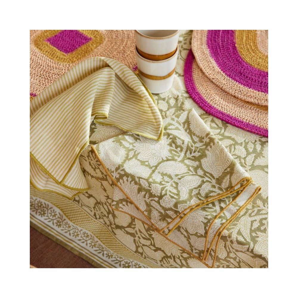 Bonheur du Jour - Wholesale Dinner & Cloth Napkin - Set of 2 Table Napkins - Absynthe Stripes2