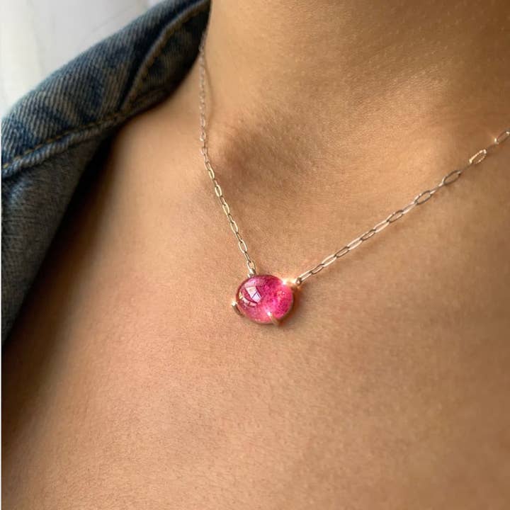 Kimiya Designs - Wholesale Pendant/Charm Necklace - Solitaire Oval Tourmaline Necklace7