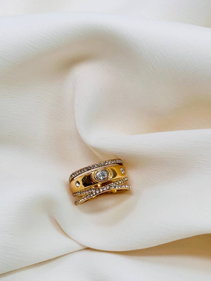 Holiday Glam Collection 2025 ~ Holiday CZ Double Band Ring for wholesale by mila + stevie