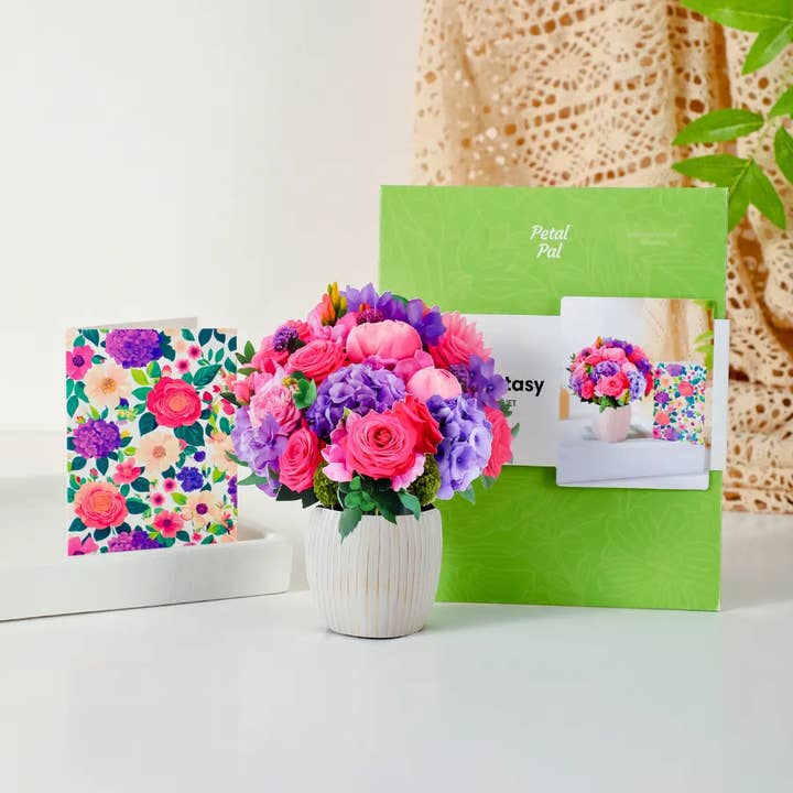 PetalPal - Wholesale Artificial Flowers - Mini Fuchsia Fantasy Pop-Up Bouquet