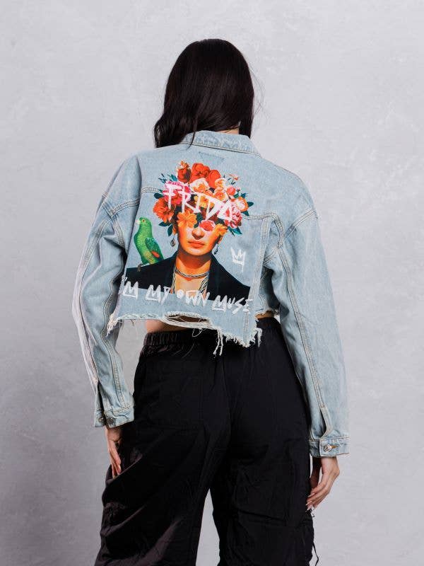 Trio Urban - Wholesale Denim Jacket - Women's - Frida Muse Crop Denim Jacket1
