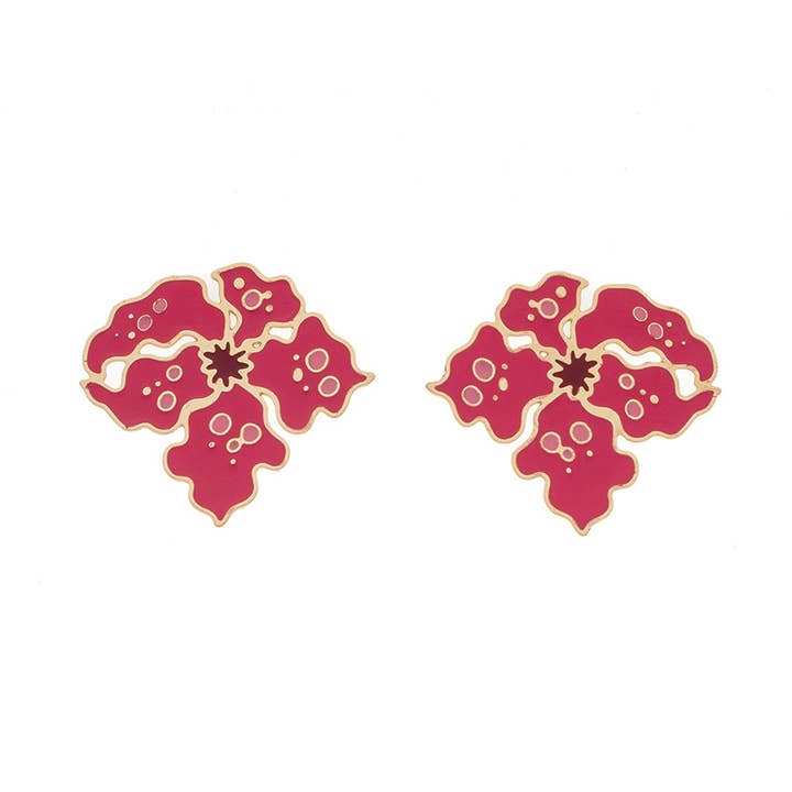 Pendientes rosas indios de arte moderno para venta al por mayor de Principessa Glam