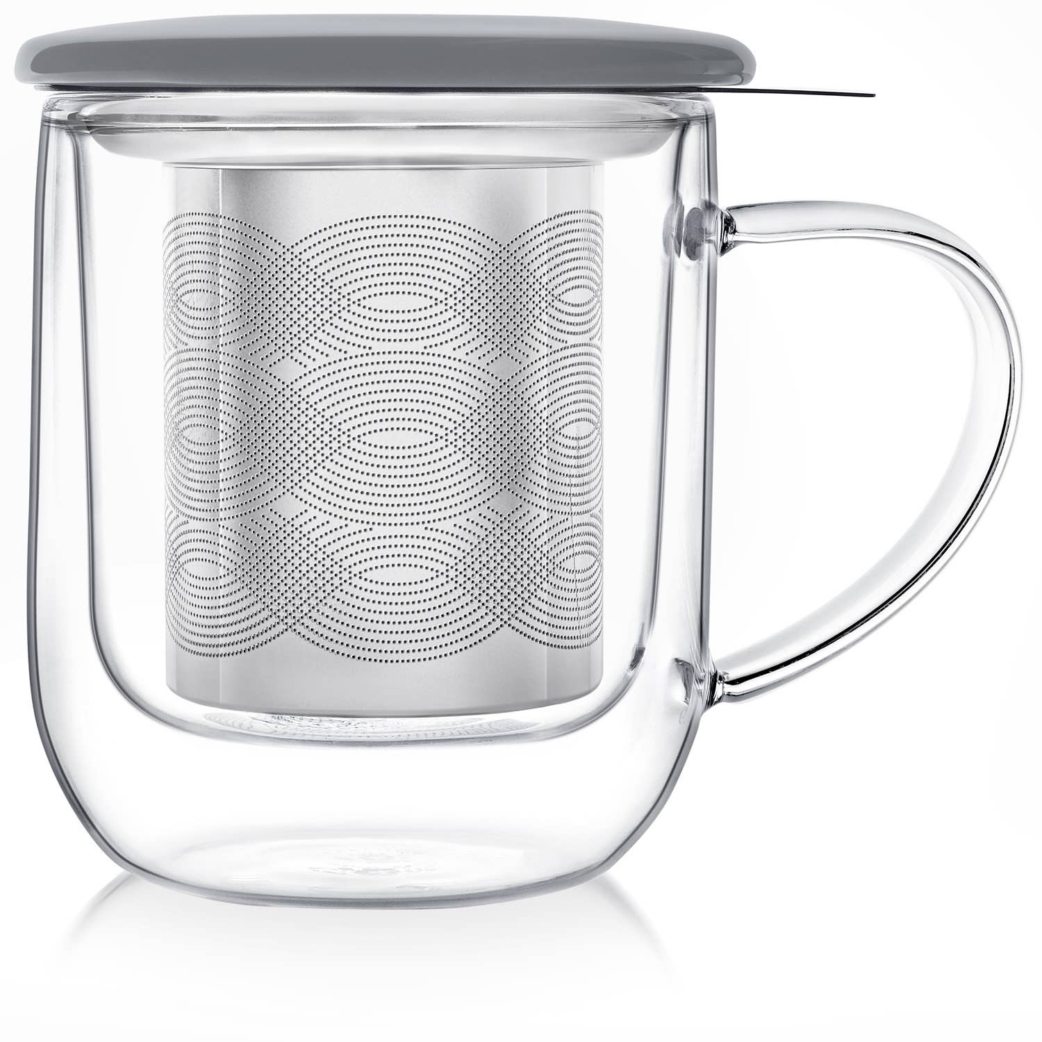 Teabloom - Wholesale Coffee/Tea Cup - Teabloom Radiance® Double Wall Glass Mug with Infuser & Lid4