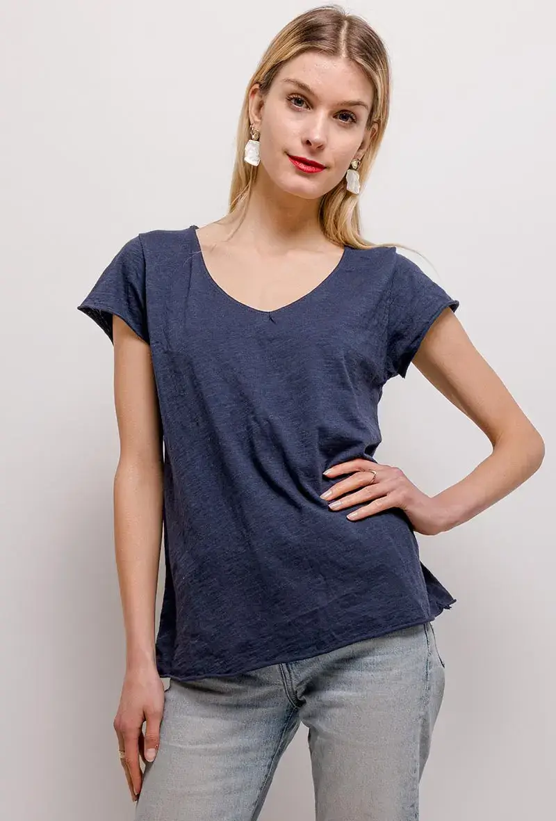 Mimi & Gogo - Wholesale T-Shirt - Women's - Plain basic T-shirt @2993_TsUni13