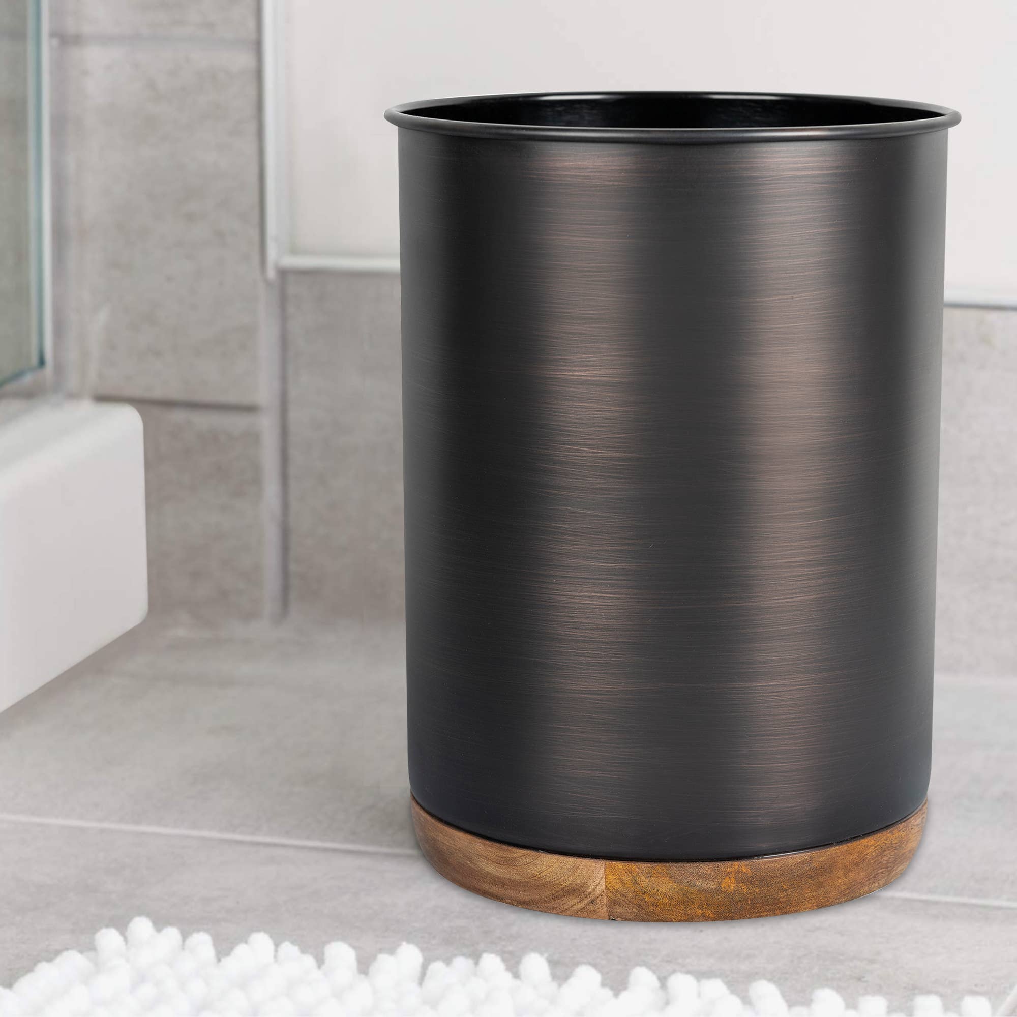 nu steel - Wholesale Trashcan/Trash Bin - Salem Oil Rubbed Bronze & Wood Wastebasket3