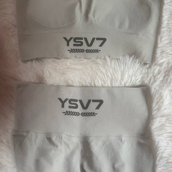 YSV7 Women's Light Grey Sports Bra and Shorts Set for wholesale by YSV7