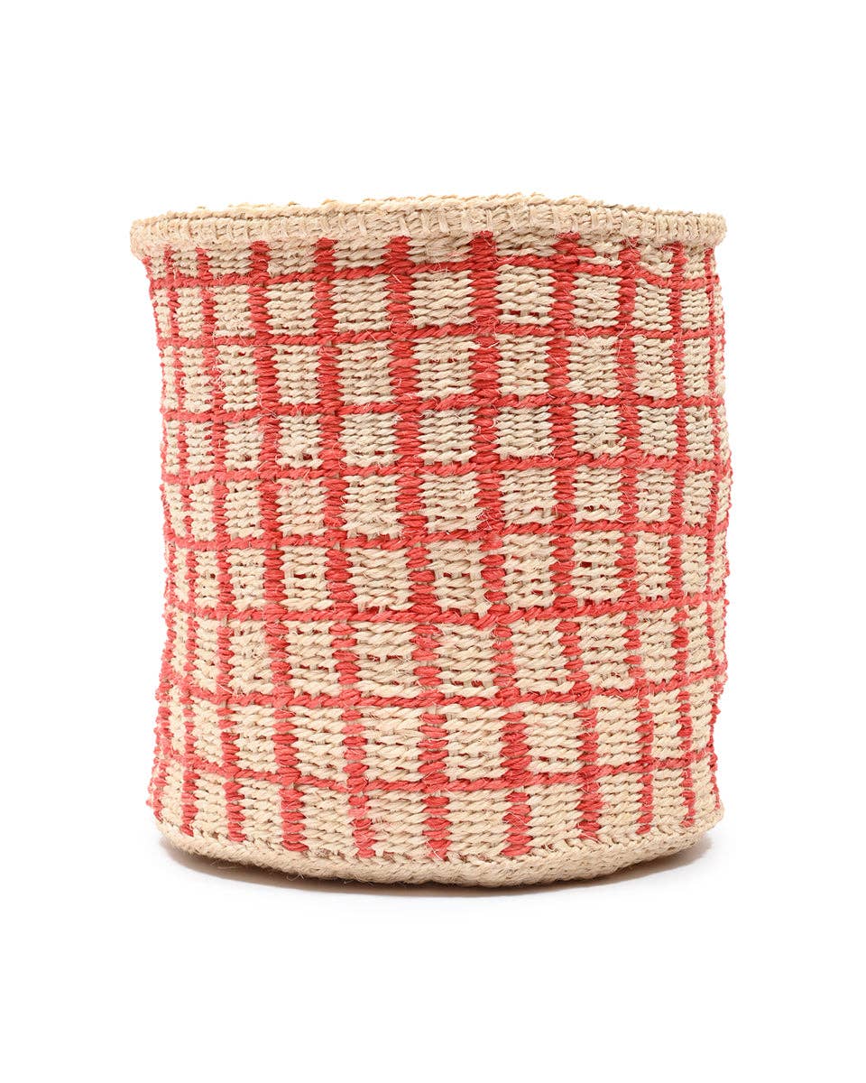 SAHIHI: Red Check Woven Storage Basket | Planter | Toy Basket | Desk Tidy for wholesale on Faire8