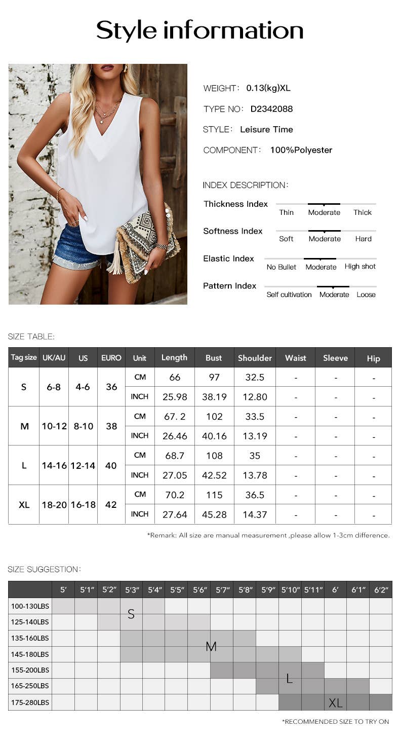 YNIQUE – Großhandel Camisole – Damen – Ärmelloses Basic-Tankshirt mit Cami und V-Ausschnitt für Damen2