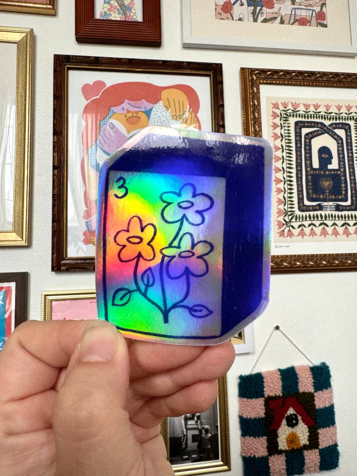 mahjong flower tile sticker for wholesale by Shirley Designs Things