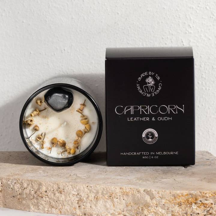 Capricorn Zodiac Soy Crystal Candle for wholesale by Lucid Works