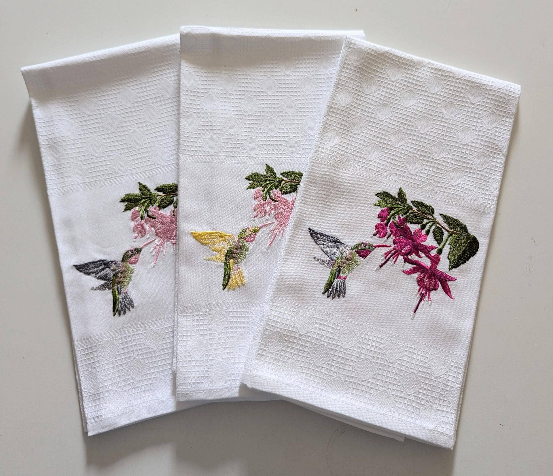 Nordlinen - Wholesale Tea Towel - Hummingbird Embroidery Towels For Face, Hand, Kitchen0