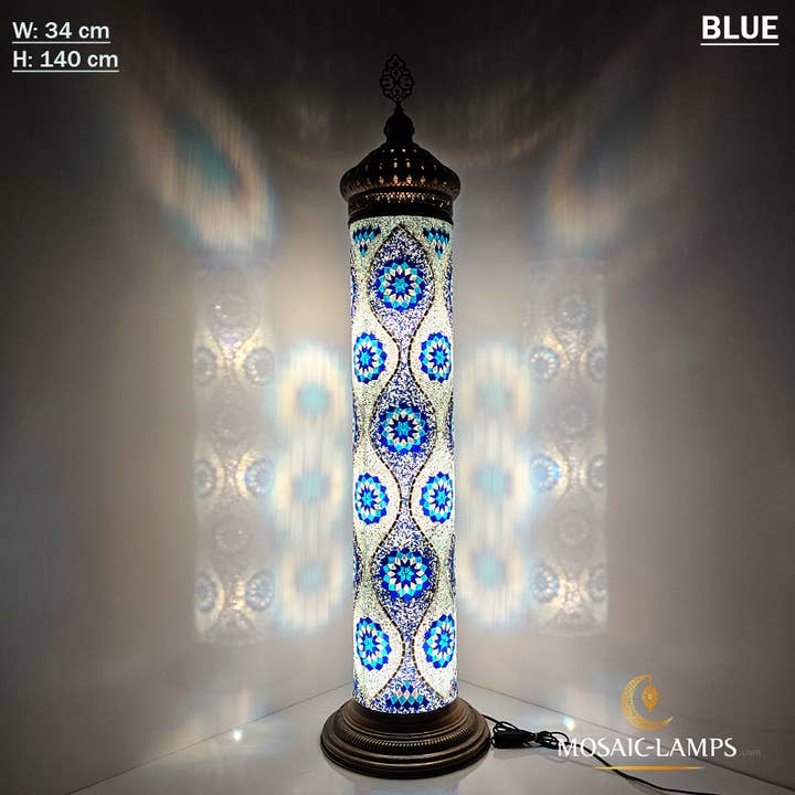 Mosaic Lamps - Wholesale Floor Lamp - 140 cm Turkish Moroccan Authentic Cylinder Mosaic Floor Lamp