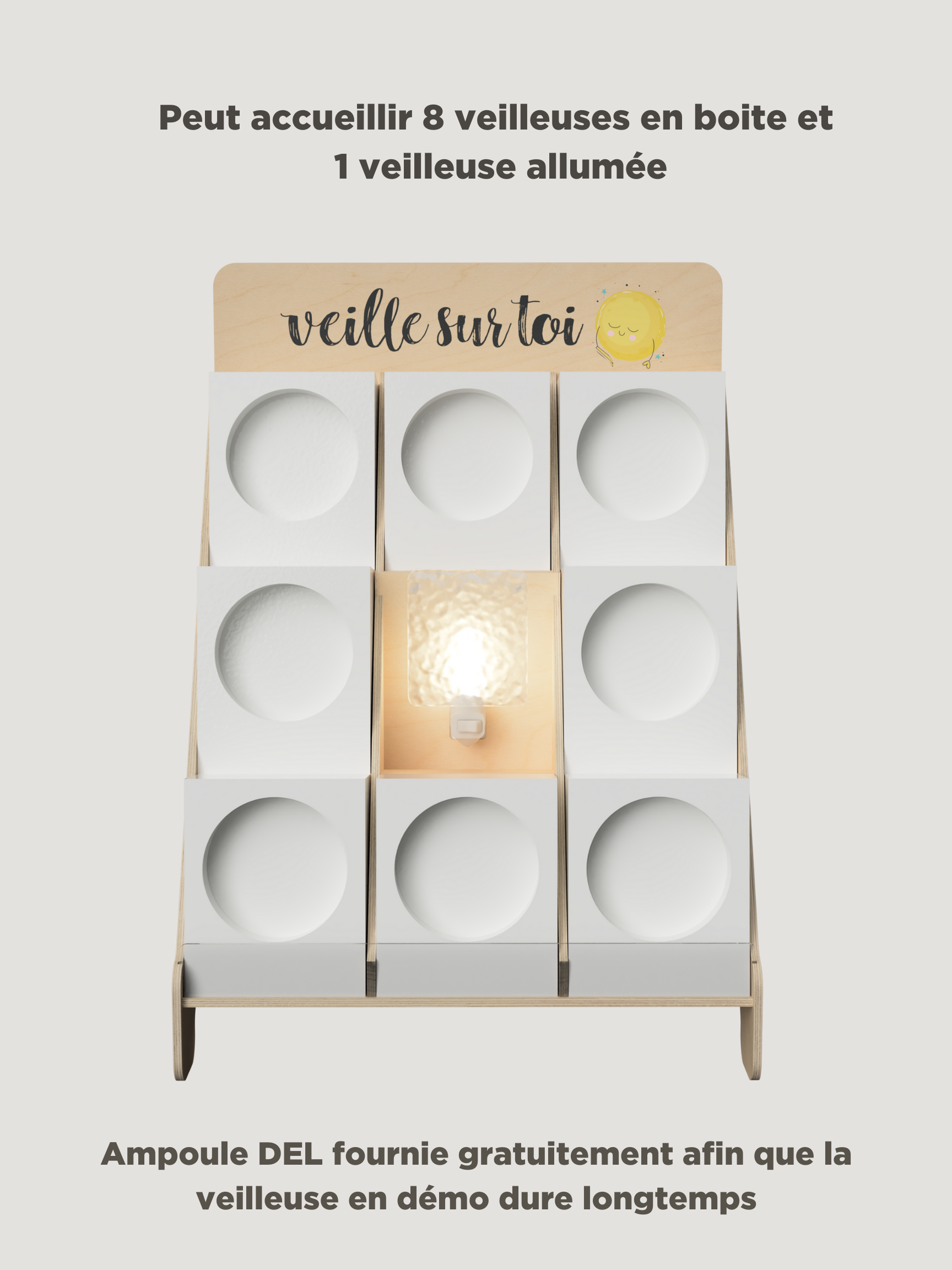 Shine on me Distribution - Wholesale Candle Holder - Night light display - Large 9 places - Veille sur toi1
