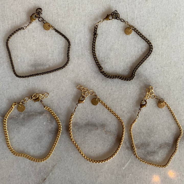 Men's Matte Gold and Brass Bracelet for wholesale by Seeds