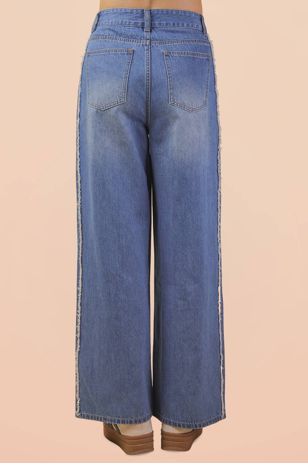 VERY J - Wholesale Jeans - Women's - VJP90037-VERY JEAN Frayed Detail Washed Denim Pants8