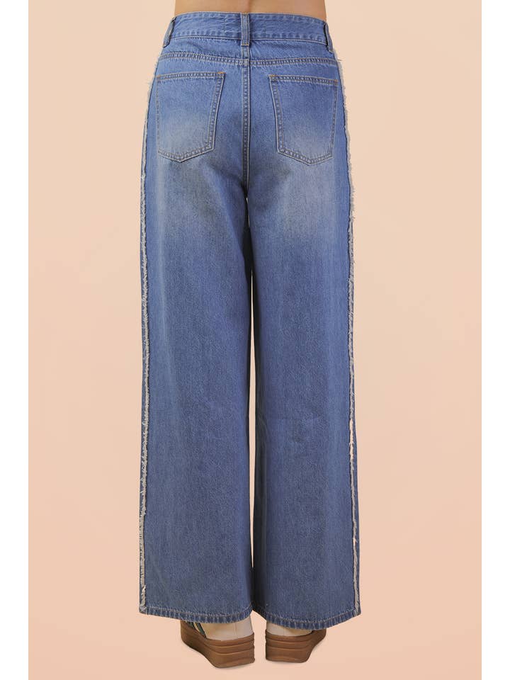 VERY J - Wholesale Jeans - Women's - VJP90037-VERY JEAN Frayed Detail Washed Denim Pants8