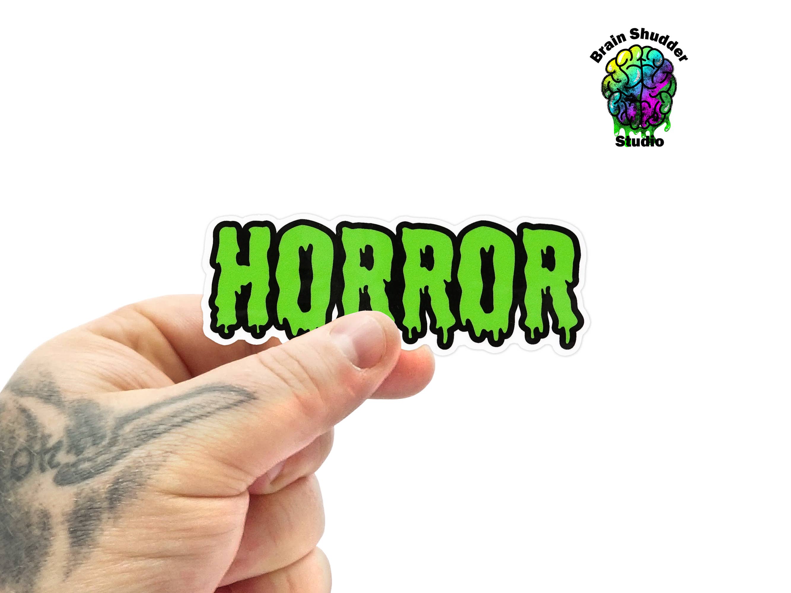 Brain Shudder Studio - Wholesale Sticker - Green Horror Sticker1