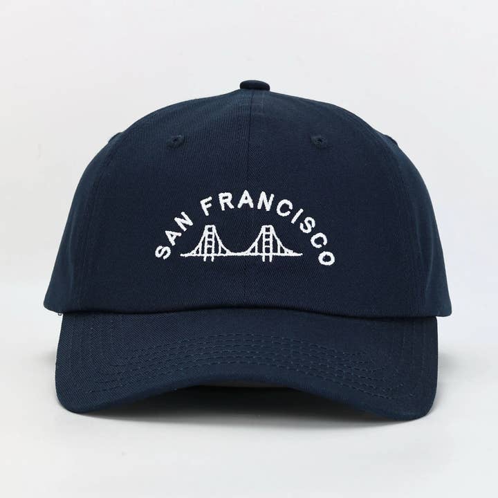 San Francisco Embroidered Dad Hat (Navy) for wholesale by By Aleisha